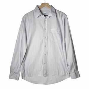 Amendi Erik Long Sleeve Button Up Shirt Pocket Light Blue 100% Cotton Men Size M